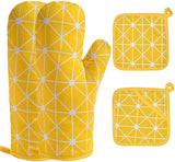 WinChange Oven Mitts and Potholders BBQ Gloves-Oven Mitts and Pot Holders with Recycled Cotton Infill Silicone Non-Slip Cooking Gloves for Cooking Baking Grilling (4-Piece Set,Grey)