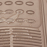 OxGord Ridged All-Weather Rubber Floor-Mats - Waterproof Protector for Spills, Dog, Pets, Car, SUV, Minivan, Truck - 4-Piece Set, Brown