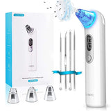 Blackhead Remover Pore Vacuum Extractor - pgraded Blue Light Blackhead Vacuum Pore Cleaner Electric Comedone Acne Extractor Kit Whitehead Black Head Removal Tool,LED Screen and 4 Porbes