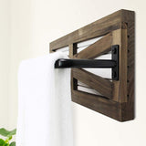 2PCS Rustic Towel Rack, Wall Mounted Wood Hanging Bathroom Towel Holder and Organizer for Kitchen Storage Organizer Rack, Bathroom Towels, Robes, Clothing (Brown)