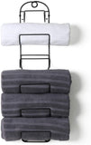 SODUKU Towel Rack Wall Mounted Metal Wine Rack Towel Shelf for Bathroom Black