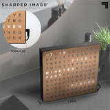 SHARPER IMAGE Light Up Electronic Word Clock, Copper Finish with LED Light Display, USB Cord and Power Adapter, 7.75in Square Face, Unique Contemporary Home and Office Decor