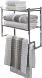 Organize It All Chrome 2 Tier Wall Mounting Bathroom Rack with Towel Bars