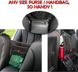 AMEIQ 3-Layer Car Mesh Organizer, Seat Back Net Bag, Barrier of Backseat Pet Kids, Cargo Tissue Purse Holder, Driver Storage Netting Pouch