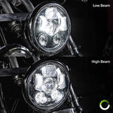 5.75" (5 3/4) Harley LED Headlight For Harley Davidson [Black-Finish] Round LED Motorcycle Headlight For Dyna Street Bob Super Wide Glide Low Rider Night Rod Train Softail Sportster