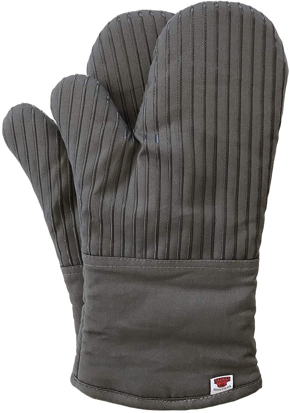 Big Red House Oven Mitts, with The Heat Resistance of Silicone and Flexibility of Cotton, Recycled Cotton Infill, Terrycloth Lining, 480 F Heat Resistant Pair Grey