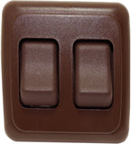 American Technology Components Double SPST On-Off Switch with Bezel, 12-Volt, for RV, Trailer, Camper (Brown)