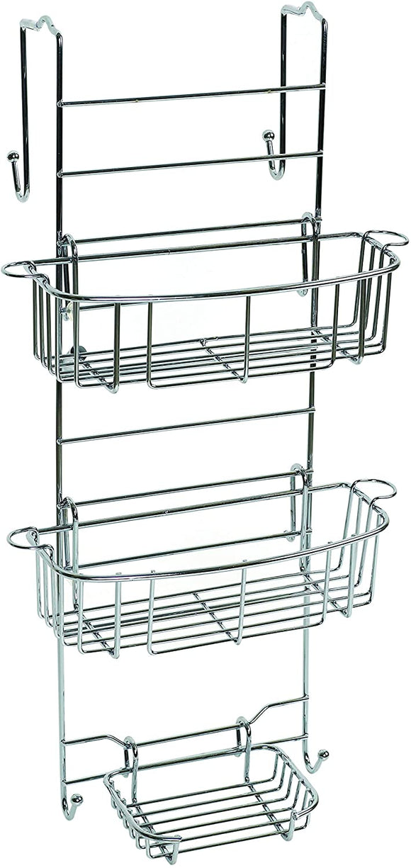 Zenna Home, Chrome 7803SS, Over-The-Shower Door Caddy