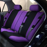 FH Group FB030PURPLE-COMBO Seat Cover Combo Set with Steering Wheel Cover and Seat Belt Pad (Airbag Compatible and Split Bench Purple)