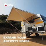 Awnlux RV Awning Fabric Replacement Waterproof Vinyl Shade Screen for Awnings Camping Universal Fit Fabric Sun Shade UV Sun Blocker Canopy RV Awning Shade Shelter Ocean Blue-20'(Fabric 19'2")