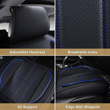 AOOG Leather Car Seat Covers, Leatherette Automotive Vehicle Cushion Cover for Cars SUV Pick-up Truck, Universal Non-Slip Vehicle Cushion Cover Waterproof Protectors Interior Accessories, Front Pair