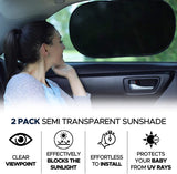 EcoNour Car Shades for Side Windows Baby | Complete Sun Protection Car Window Covers for Privacy Blackout | UV Protection Baby Sunshade for Car Window | Car Back Shade Blocks Sun Glare 20x12 (4 Pack)