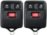 2 Replacement Keyless Entry Remote Control Key Fob Clicker Transmitter 3 Button - Black