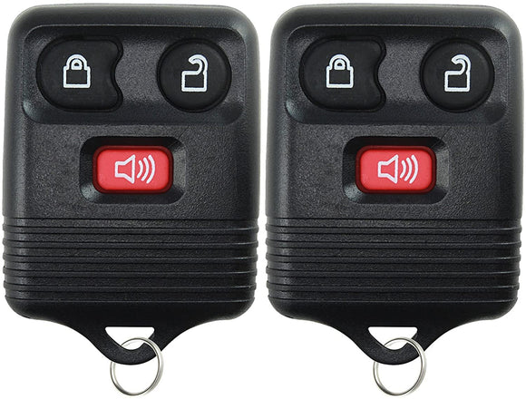 2 Replacement Keyless Entry Remote Control Key Fob Clicker Transmitter 3 Button - Black