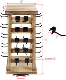 Ikee Design Natural Wood Rotating Jewelry Storage Display, Wooden Hanging Accessories Tower, Holds up to 10 Earring Cards, Oak Color, 7 1/2" W X 7 1/2" D X 15 1/3" H
