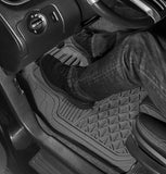 OxGord Tactical All-Weather Rubber Floor-Mats - Waterproof Protector for Spills, Dog, Pets, Car, SUV, Minivan, Truck - 4-Piece Set Gray