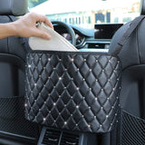 ANLEM Car Pocket Handbag Holder Driver Storage Netting Pouch Handbag Holder Front Seat Storage Barrier of Backseat Pet Kids Car Purse Black Net Pocket