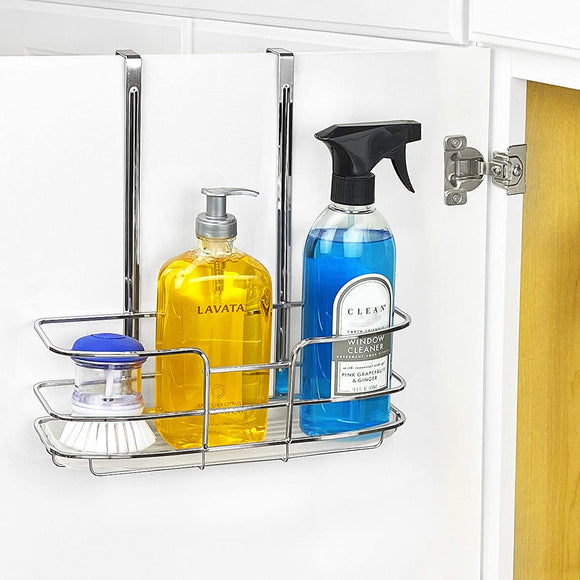 Lynk Over Cabinet Door Organizer - Tall Shelf - w/Molded Tray - Chrome