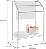 MyGift Freestanding 3 Tier Metal Towel Rack, Chrome Bathroom Towel Bar, Silver-Tone