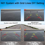 Rohent N01 AHD 1080P Backup Camera with 5" Mirror Monitor 2021 New Chips Two Video Channels Driving Hitch Rear/Front View ONE-Wire Installation with Grid Lines DIY Setting for Cars,SUVs,Trucks