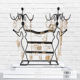 Jewelry Organizer Two Lady Earring Holder and Necklace Stand Display