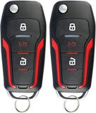 KeylessOption Keyless Entry Car Remote Uncut Ignition Flip Key Fob for Ford Lincoln Mercury CWTWB1U345 (Pack of 2)