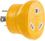 Camco PowerGrip Durable Electrical Adapter - Easy Grip for Simple and Safe Use, 30 AMP Male 15 AMP Female (55233), Yellow|Yellow