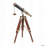 Table Décor 9 inch Telescope Vintage Marine Gift Functional Instrument Collectables Gift Item (Brass Antique + Wood)
