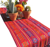 Del Mex Woven Rebozo Style Mexican Table Runner Scarf (Teal)