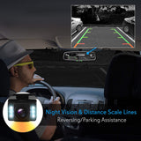 Wireless Backup Rear View Camera - Waterproof License Plate Car Parking Rearview Reverse Safety/Vehicle Monitor System w/ 4.3” Mirror Video LCD, Distance Scale Lines, Night Vision - Pyle PLCM4590WIR