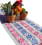 Del Mex Woven Rebozo Style Mexican Table Runner Scarf (Teal)