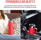 Life’s Easy - Stainless Steel Mug with Handle, Vacuum Insulated Mug for Hot and Cold Drink, Leak-Proof, Spill-Proof, Red, 20 oz