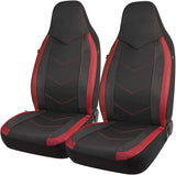 PIC AUTO High Back Car Seat Covers - Sports Carbon Fiber Mesh Design, Universal Fit, Airbag Compatible (Black)