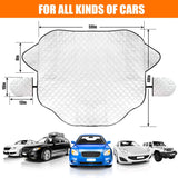 AURELIO TECH Magnetic Car Windshield Snow Cover with Side Mirror Covers for Ice Snow and Frost, Double Side Design, 4 Layers Protection, Extra Large, Fits Most Cars, Trucks, SUVs, Minivans