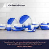ModestHive Ombre Coffee Mugs Oia Blue - 14 oz Porcelain Coffee Cups - Tea Cup, Tea Mug, Ceramic Coffee Mug Set of 4 - Ombre Dinnerware Collection - Oia Mugs