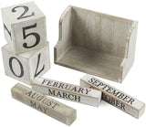 Juvale Calendar Block - Wooden Perpetual Desk Calendar - Home and Office Decor, 5.3 x 3.7 x 2.6 inches