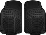 FH Group F11306BLACK Black-Solid Trimmable Heavy Duty All Weather Floor Mats 3pc Full Set