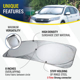EcoNour Windshield Sun Shade - Blocks UV Rays Sun Visor Protector Sunshade to Keep Your Vehicle Cool and Damage Free | Easy to Use Car Accessories | Fits Most Windshields (Standard 64 x 32 Inches)
