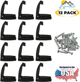 Camp'N - 12 Pack- Baggage Door Catch - Clip - Holder - for RV, Trailer, Camper, Motor Home Baggage Doors (White)