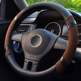 Steering Wheel Cover Microfiber Leather and Viscose, Breathable, Anti-Slip, Odorless, Warm in Winter and Cool in Summer, Universal 15 Inches(Black)