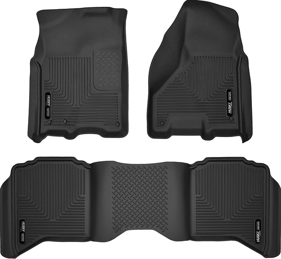 Husky Liners 99001 Black Weatherbeater Front & 2nd Seat Floor Liners Fits 2009-2018 Dodge Ram 1500 Crew Cab, 2019 Dodge Ram 1500 Classic Crew Cab, 2010-2018 Dodge Ram 2500/3500 Crew Cab