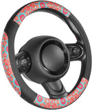 Black Microfiber Leather Auto Car Steering Wheel Cover Universal 15 inch