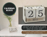 Juvale Calendar Block - Wooden Perpetual Desk Calendar - Home and Office Decor, 5.3 x 3.7 x 2.6 inches