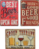 UNIQUELOVER Bar Signs, The Happy Hours Lounge Sign Retro Vintage Metal Tin Signs for Home Bar Decor 12” X 8”