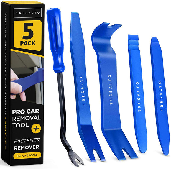 Trim Removal Tool Set [Non Marring and No Scratch] Auto Trim Kit for Easy Removal of Car Door Panels, Fasteners, Molding, Dashboards and Wheel Hubs, 5 PCS
