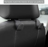 Car Hooks for Purses and Bags, Car Back Seat Headrest Hanger Vehicle Beige Leather Storage Hook