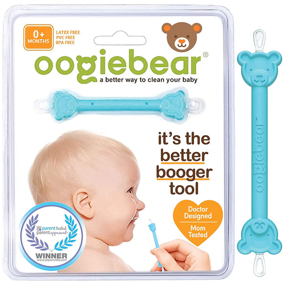 PATENTED CURVED SCOOP AND LOOP; The Safe Nasal Booger and Ear Cleaner - Baby Shower Registry. Easy Nose Cleaner Gadget for Infants and Toddlers. Dual Earwax and Snot Removal (Blue, Single)