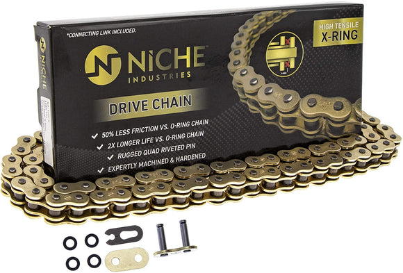 NICHE Gold 520 X-Ring Chain 112 Links With Connecting Master Link