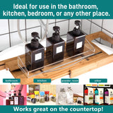Vdomus Acrylic Bathroom Shelves, Wall Mounted Non Drilling Thick Clear Storage & Display shelvings, 2 Pack