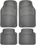 OxGord 4pc Rubber Floor Mats Universal Fit Front Driver and Passenger Seats and Rear - Car SUV Van and Truck - Brick Style - Beige
